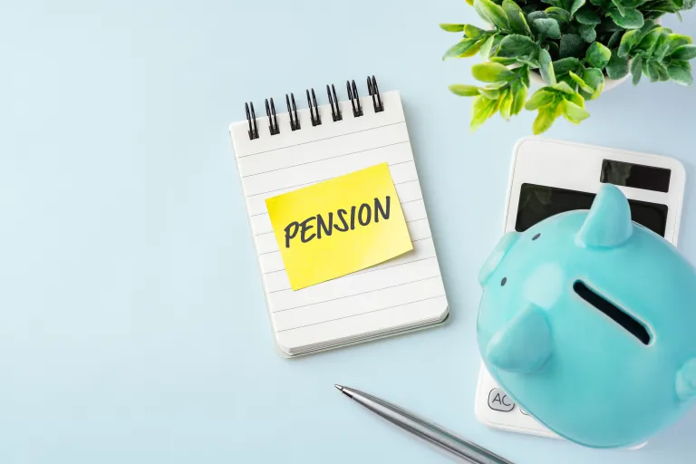 Pension fund layout with notebook