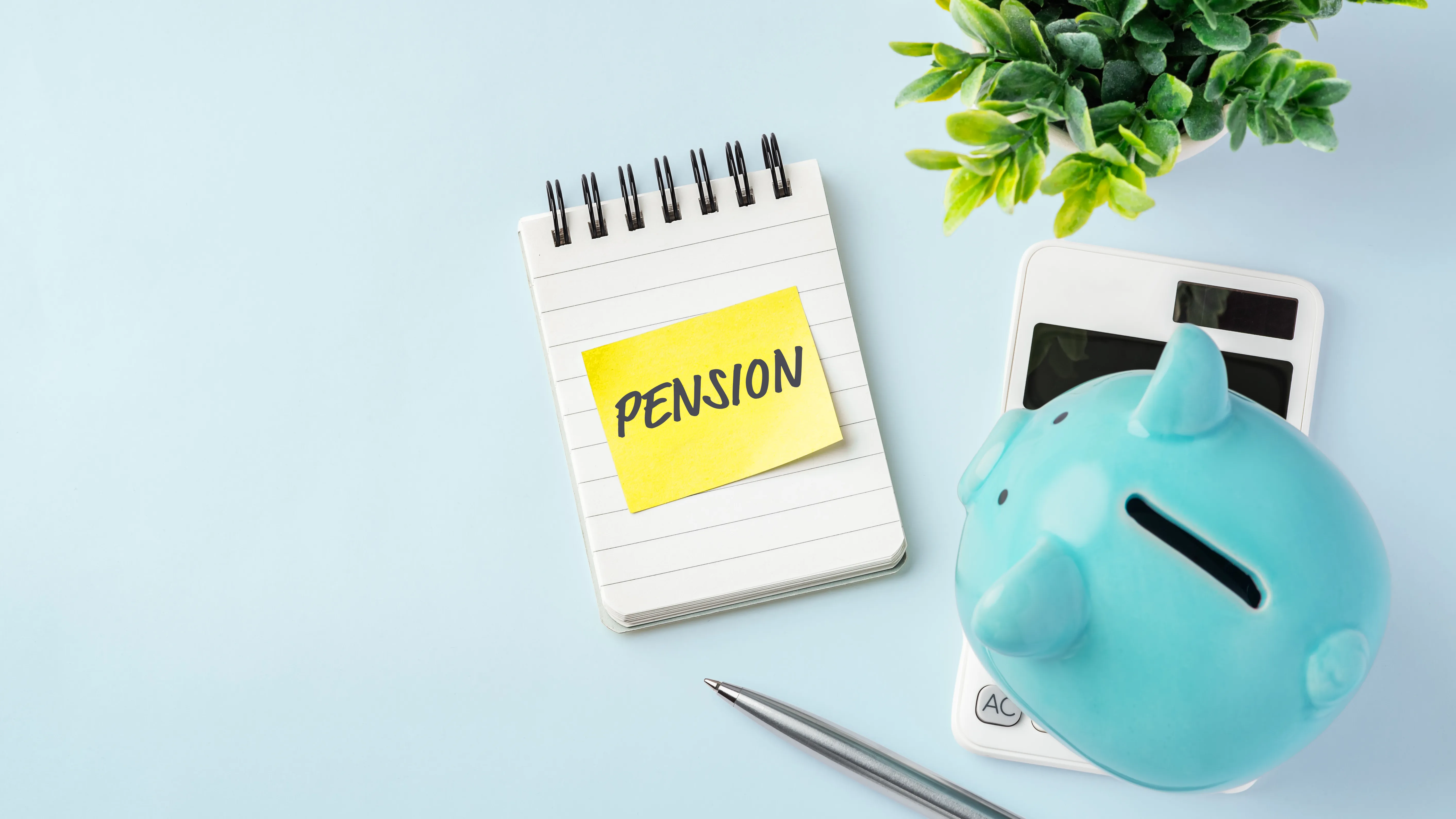 Pension fund layout with notebook